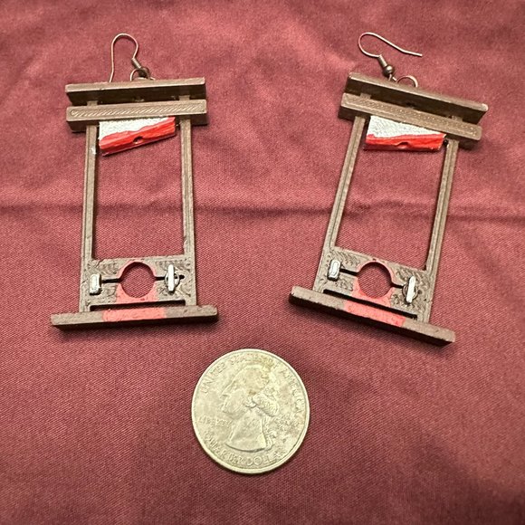 Handpainted Custom Guillotine Earrings - Picture 1 of 4